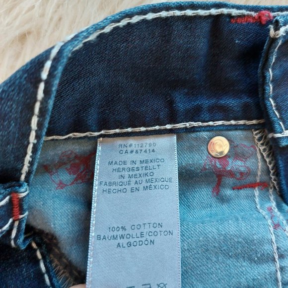 True Religion Women's Straight Leg Mid Rise Thick Stitches Denim Jeans Size: 29 - Picture 7 of 14